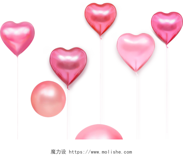 彩色爱心心形气球矢量素材